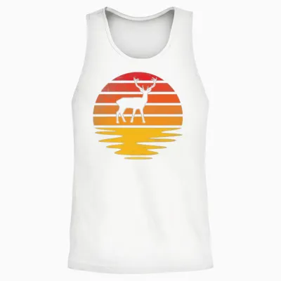 Deer Retro Unisex Tank Top - White