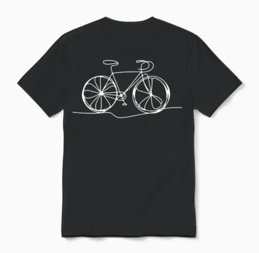 Bicycle Bike Cycle - One Line Art - Cyclist Biking Unisex T-Shirt in Black