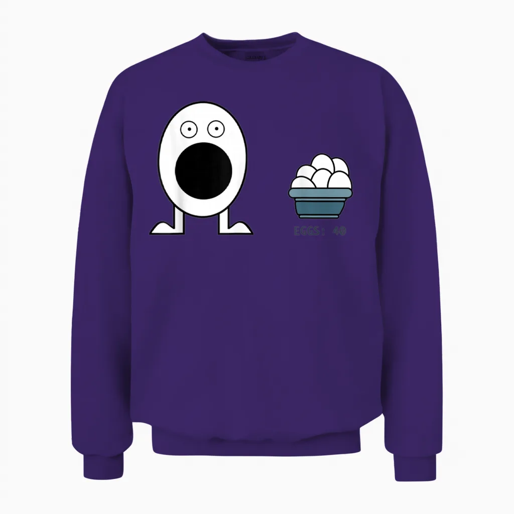 Feed Eggs I Think You Should Leave Comedy Unisex Sweatshirt in Purple