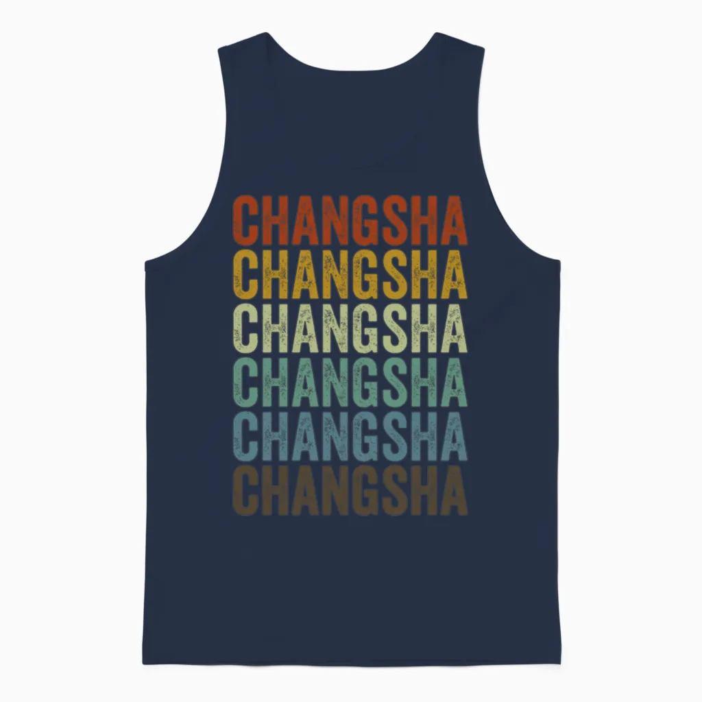 Changsha China Retro Vintage Unisex Tank Top in Navy
