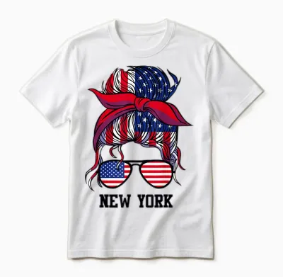 Bandana Scarf Sunglasses Girl New York T-Shirt, White, S Unisex T-Shirt - White
