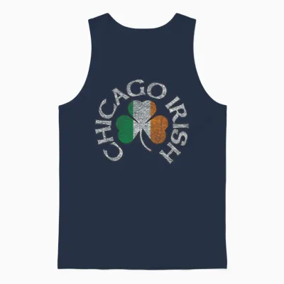 Chicago Irish Shamrock Apparel Unisex Tank Top - Navy