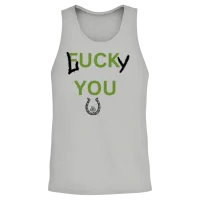 Lucky You Funny Design Unisex Tank Top - Ash – 2