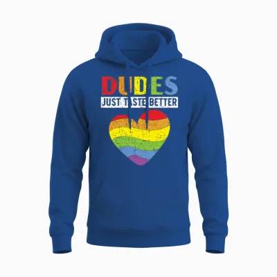 Dudes Just Taste Better Pride Month Lgbtq Gay Unisex Hoodie - Royal