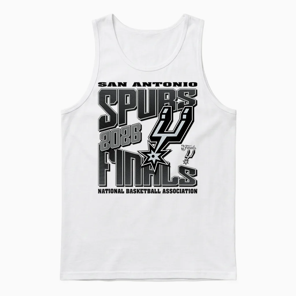 Nba San Antonio Spurs 2026 Finals Let's Go T Shirts and Tees for Men and Women Unisex Tank Top in White