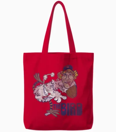 Detroit Baseball Bird Tote Bags - Red
