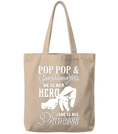 Pop Pop and Granddaughter Tote Bags - Natural