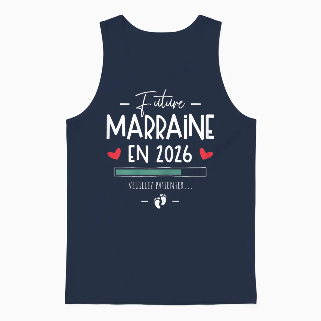 Future Godmother in 2026 - Announcement Pregnancy First Unisex Tank Top in Navy