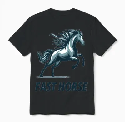 Fast Horse Unisex T-Shirt - Black