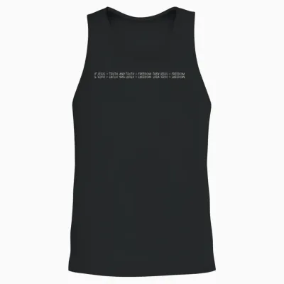 Jesus Freedom Dark Graphic Unisex Tank Top - Black