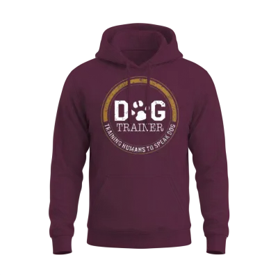 Service Dog Shirt, Dog Trainer Training Humans To Unisex Hoodie - Maroon