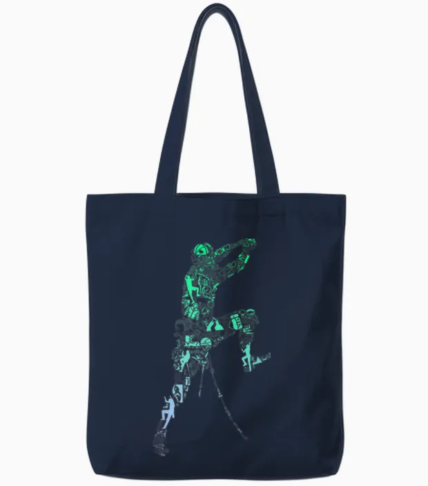 Boulder-T-Shirt Für Kletterer | Jungen Klettern Tote Bags in Navy