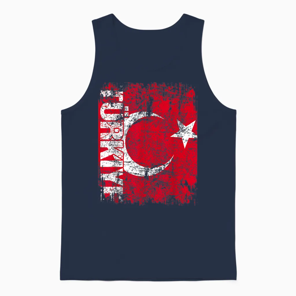Türkiye Türkei Flagge | Damen Herren Kinder Türkei Unisex Tank Top in Navy