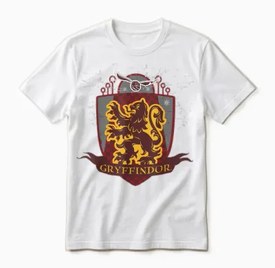 Harry Potter Gryffindor Quidditch Shield Unisex T-Shirt - White