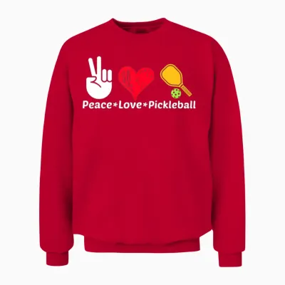 Paddleball Sports Mom Dad Retirement Peace Love Pi Unisex Sweatshirt - Red