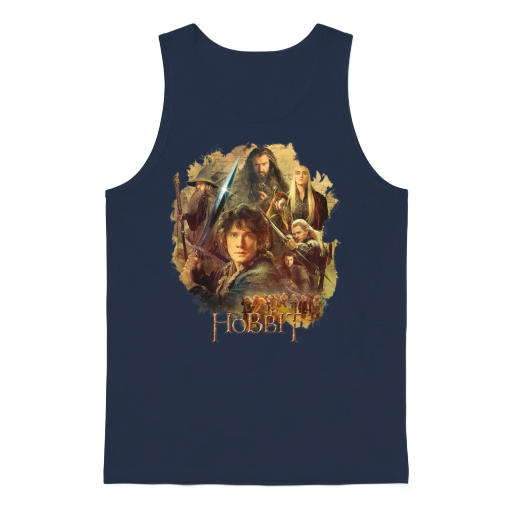 The Hobbit Characters Around Bilbo Baggins Unisex Tank Top - Navy