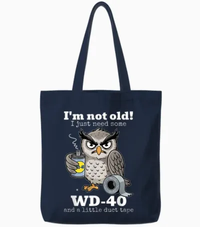 I'm Not Old I Just Need Some and a Little Turtle Tape Eule Tote Bags - Navy