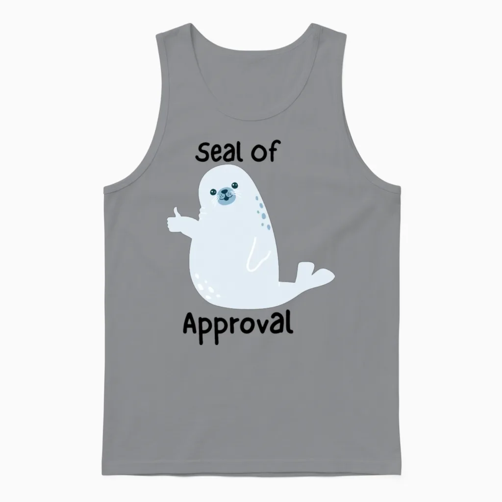 Funny, Seal of Approval Unisex Tank Top in Sport Grey