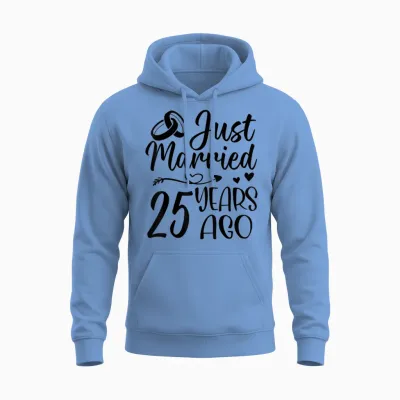 Je Viens De Me Marier Il Y a 25 Ans, 25e Anniversaire De Mariage Du Couple Unisex Hoodie - Carolina Blue