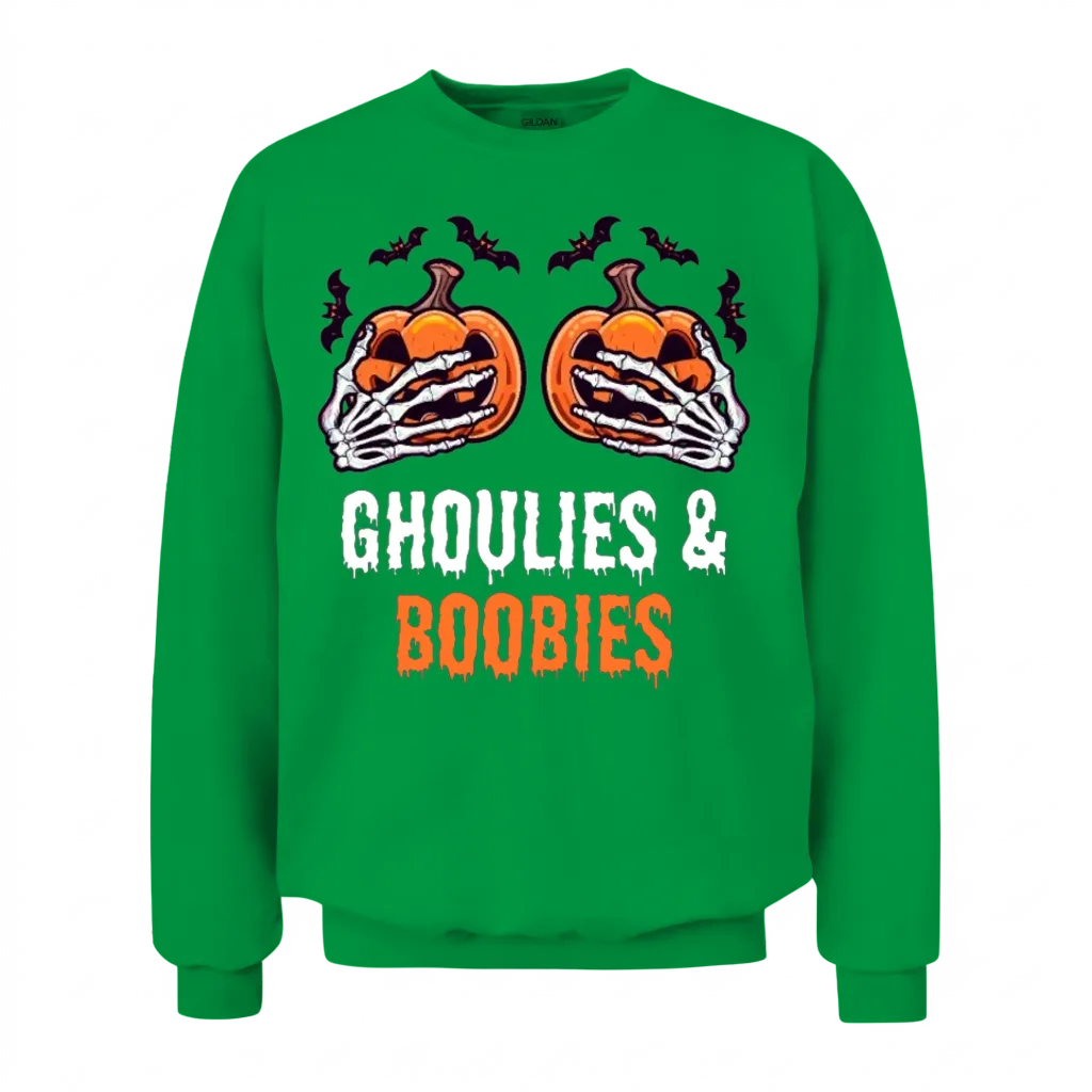 Halloween Boob Ghoulies & Boobies Unisex Sweatshirt - Irish Green