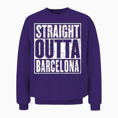 Straight Outta Barcelona Vintage Unisex Sweatshirt - Purple