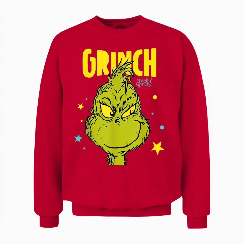 Grinch - the Christmas Star of Grinchmas Unisex Sweatshirt in Red