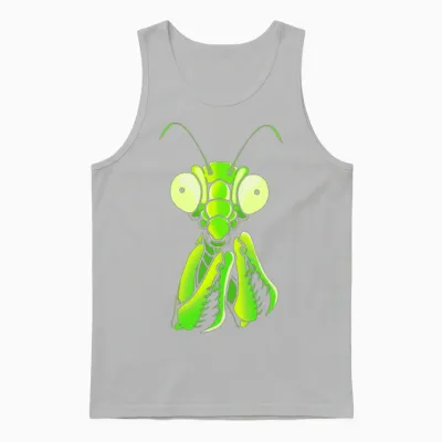 Entomologist Insect Lover Cute Praying Mantis Face Unisex Tank Top - Ash