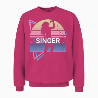 Singer Singing Retro Unisex Sweatshirt - Heliconia