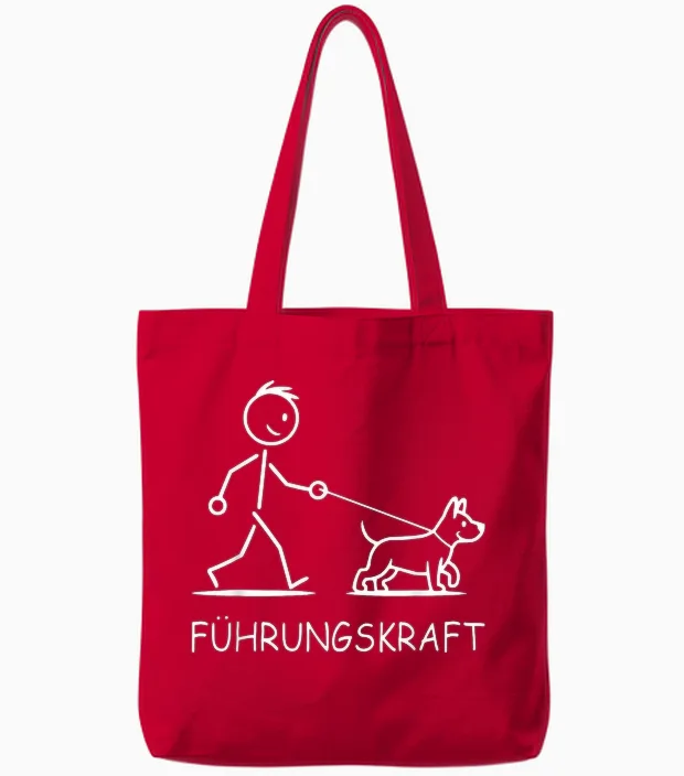 T-Shirt with German Text "führungskraft Dog Walking Dog Walking Design Dog Owner Tote Bags in Red