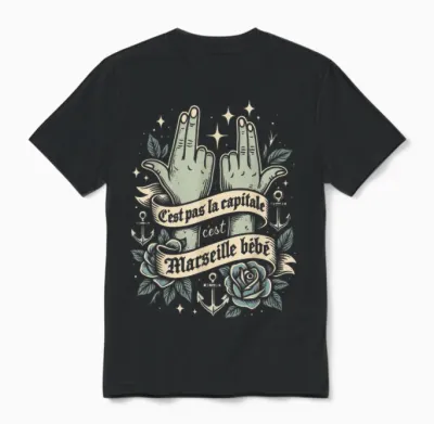 C'est Pas La Capitale C'est Marseille Unisex T-Shirt - Black