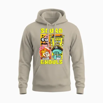 Mademark X Spongebob Squarepants - Spongebob Patrick Squidward Sandy Halloween Squad Ghouls Fun Unisex Hoodie - Sand
