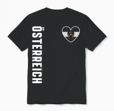 österreich Flagge Adler Fan Austria Wappen Patriotisches Unisex T-Shirt - Black