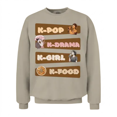 K-Pop K-Drama K-Food Korean Music and Drama Fan Unisex Sweatshirt - Sand
