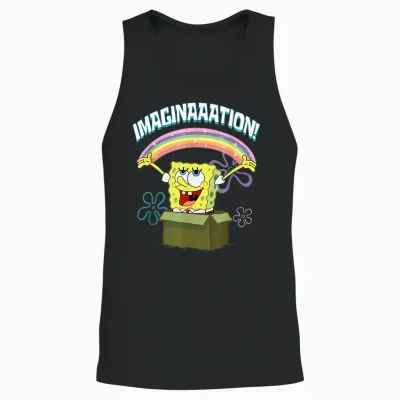 Mademark X Spongebob Squarepants - Spongebob Squarepants Imaginaaation Box Funny Unisex Tank Top - Black