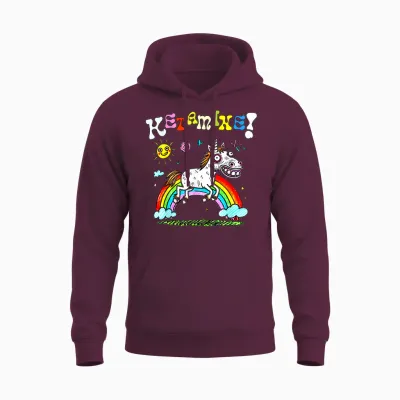 Horse with Ketamine Funny T-Shirt, Black, S Unisex Hoodie - Maroon