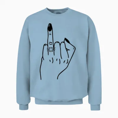 Ring Finger Flip off for Bride Wedding Bridal Py Unisex Sweatshirt - Light Blue