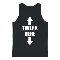 Twerk Here Arrow Up and Down Men's Twerk Here Unisex Tank Top - Black – 1
