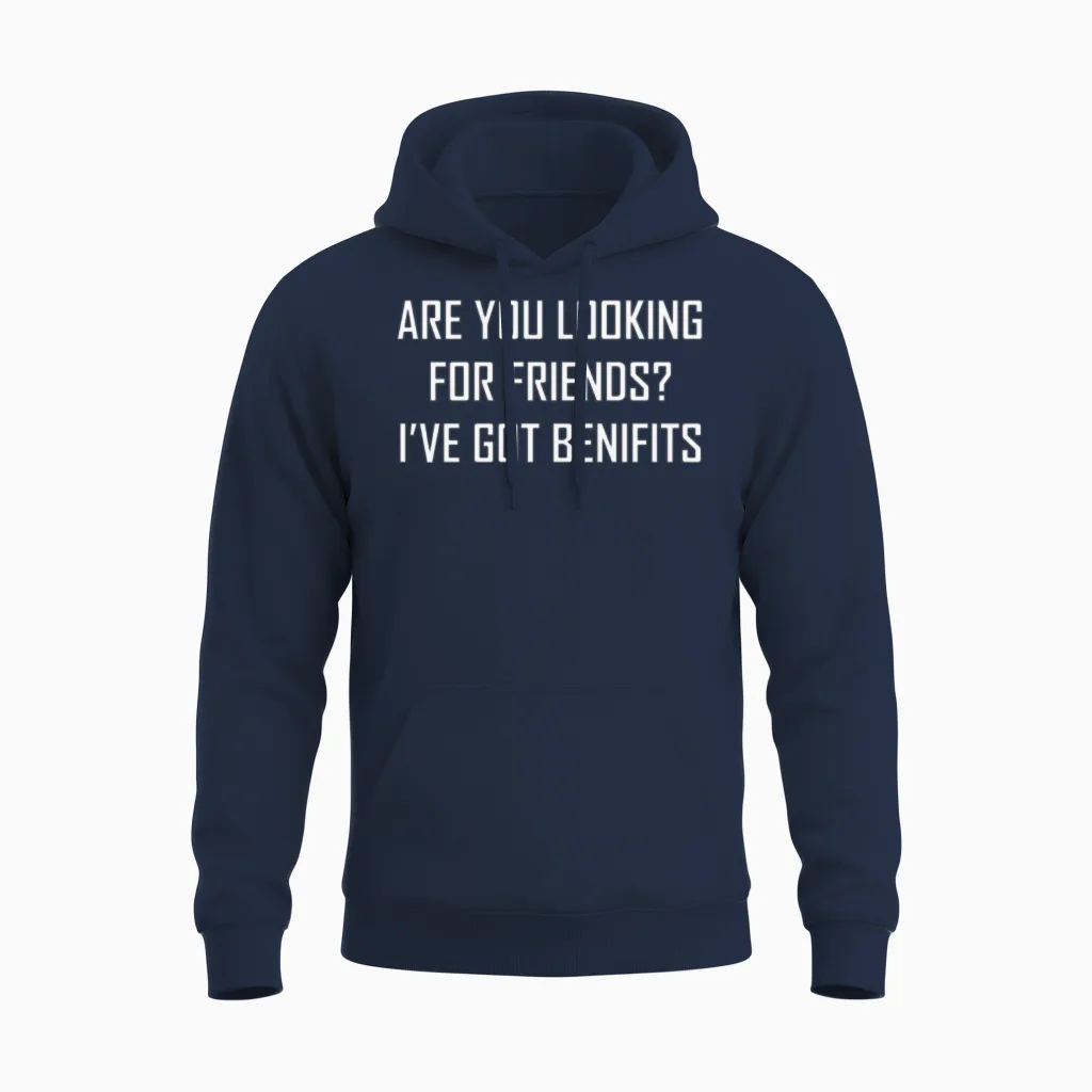 Friends with Benifit Funny Unisex Hoodie in Navy