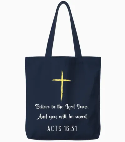 Bible Bible, Holy Spirit Holy Spirit Tote Bags - Navy