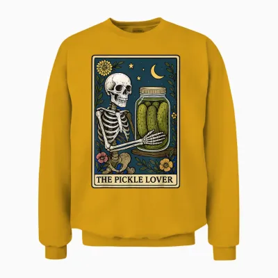 The Pickle Lover Tarot Card Unisex Sweatshirt - Gold