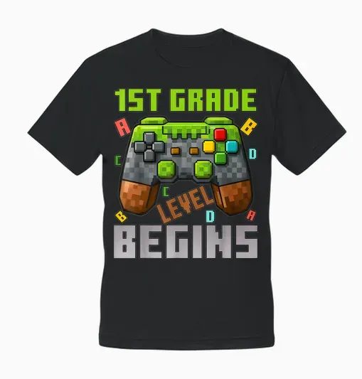 First Day of 1st Grade Level Begins 1st Day of 1st Grade Unisex T-Shirt - Black