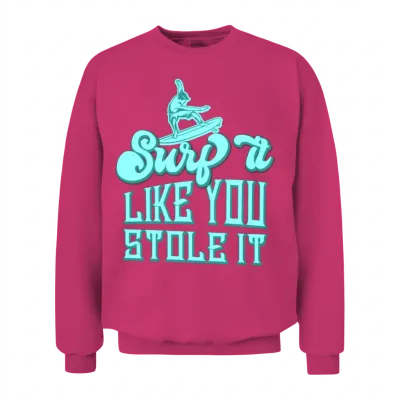 Surfer Retro Surfing Unisex Sweatshirt - Heliconia