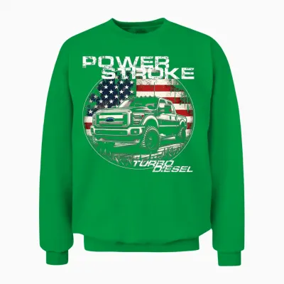 Diesel Power Stroke Truck 6.7 Coal Rolling Diesel Power Unisex Sweatshirt - Irish Green