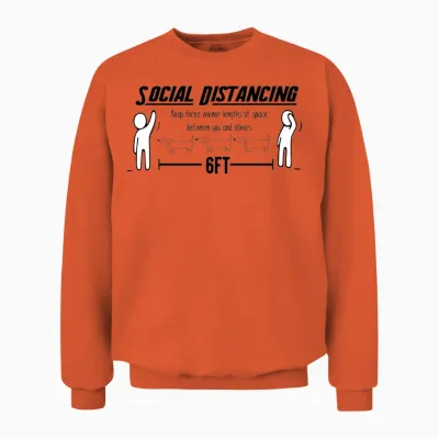 Social Distancing Funny Unisex Sweatshirt - Orange