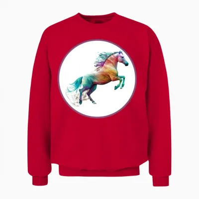 Horse: Running Unisex Sweatshirt - Red