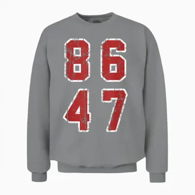 Impeach Anti-Trump 47 8647 86 47 47th President Vintage Unisex Sweatshirt - Sport Grey
