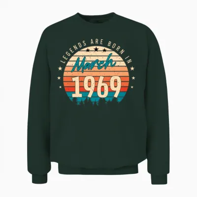 1969 in March Retro Unisex Sweatshirt - Forest