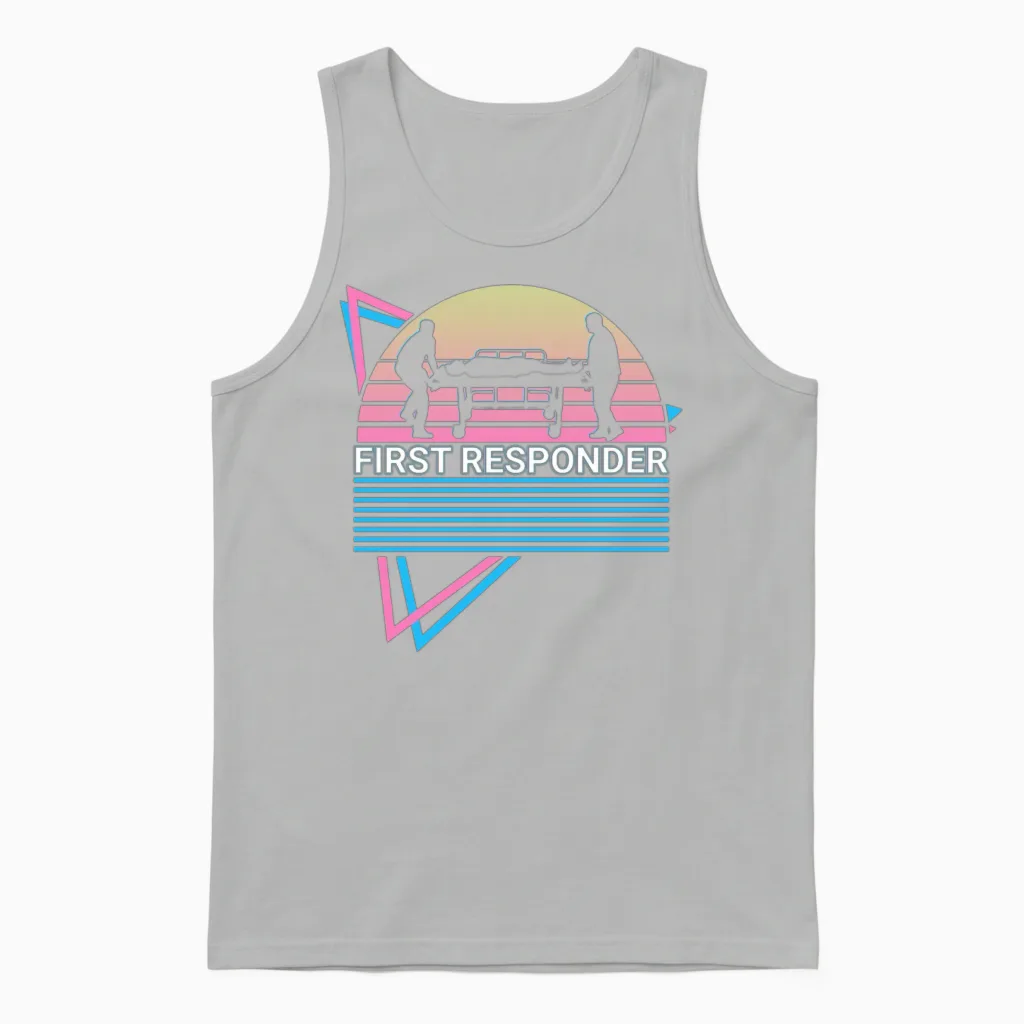 First Responder Retro Unisex Tank Top in Ash
