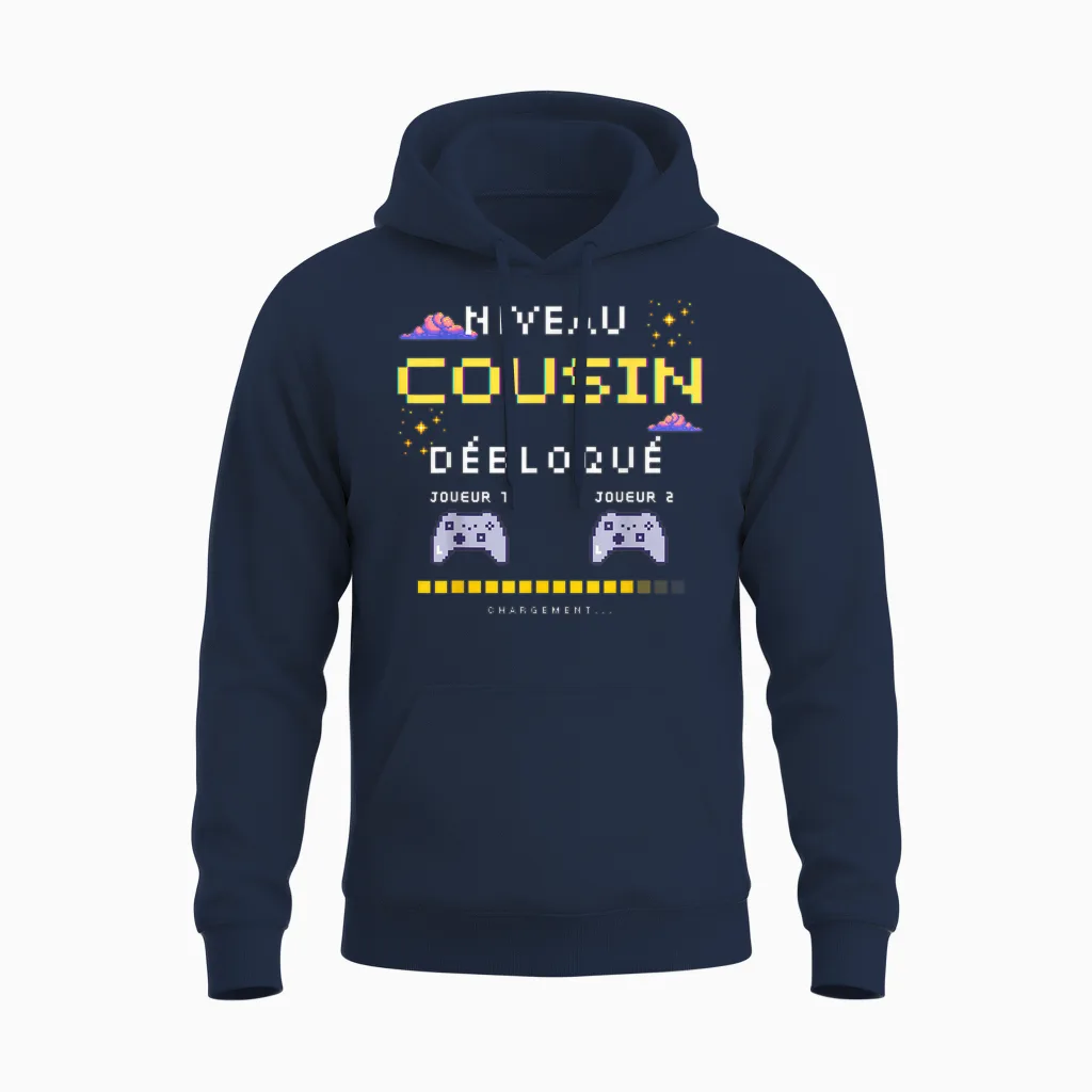 Announcement Pregnancy Future Cousin T-Shirt, Black, S Unisex Hoodie in Navy