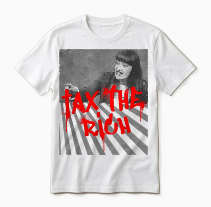 Tax the Rich! Fan Item Left Merch Heidi Reichinnek T-Shirt, Black, S Unisex T-Shirt in White